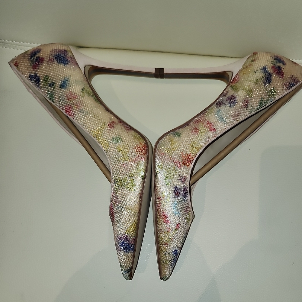 New - Sam Edelman "Hazel" Floral Sequin Heels - Picture 7 of 13